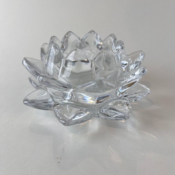 Other Clear Crystal Glass Lotus Flower Candlevotive Holder Likely